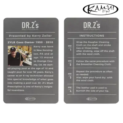 фотография товара nabor-salfetok-dlya-chistki-i-polirovki-bilyardnogo-kiya-kamui-dr.z-shaft-prescription-in-black-and-gra-7