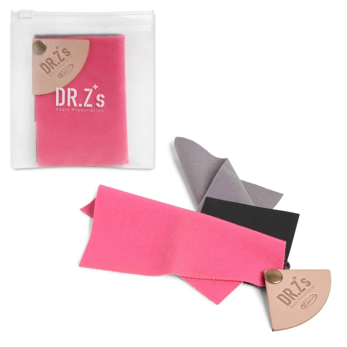 Набір серветок для чищення та полірування кия KAMUI DR.Z SHAFT PRESCRIPTION IN PINK AND GRAY