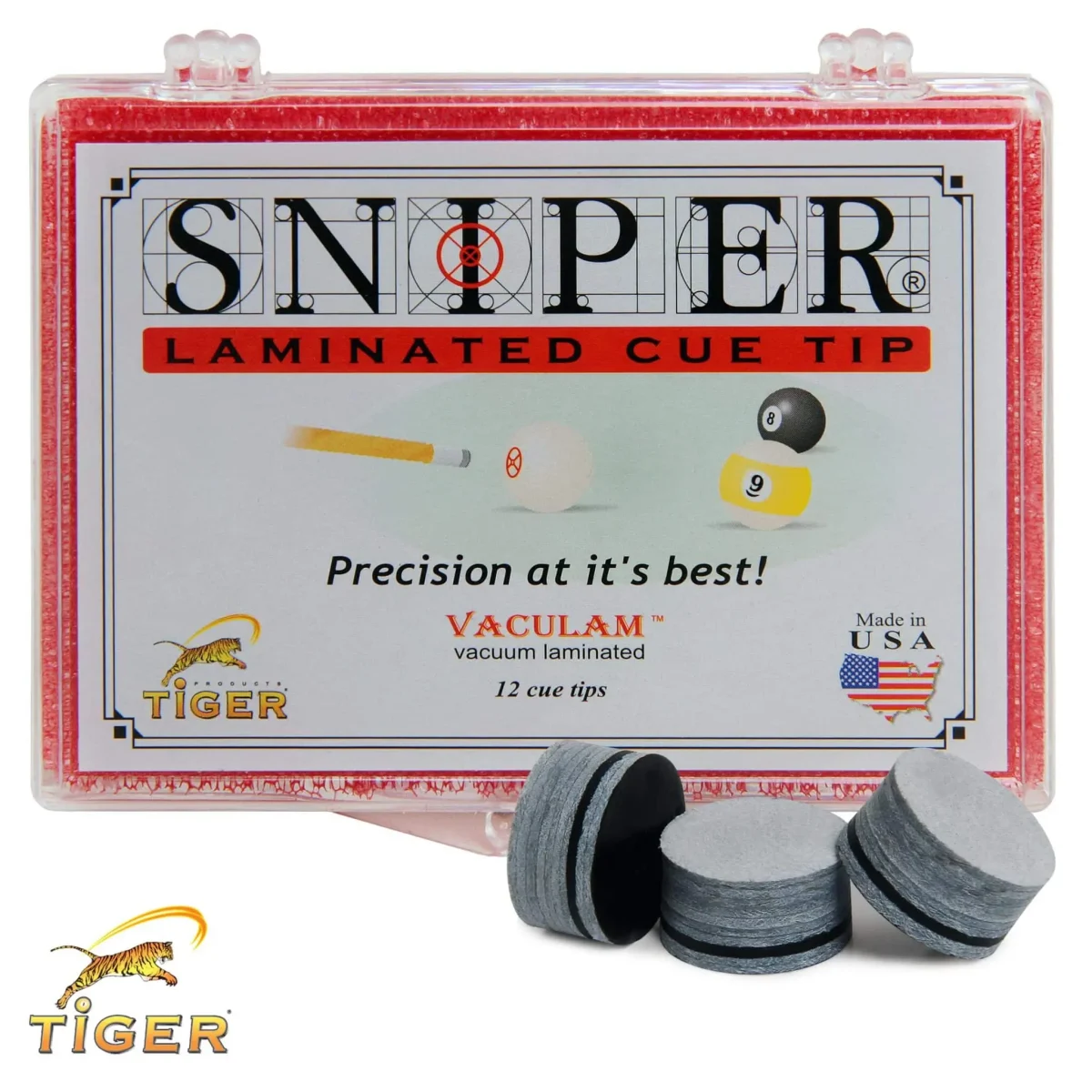 Наклейка для кию TIGER SNIPER Ø13ММ MEDIUM/HARD 1шт. изображение